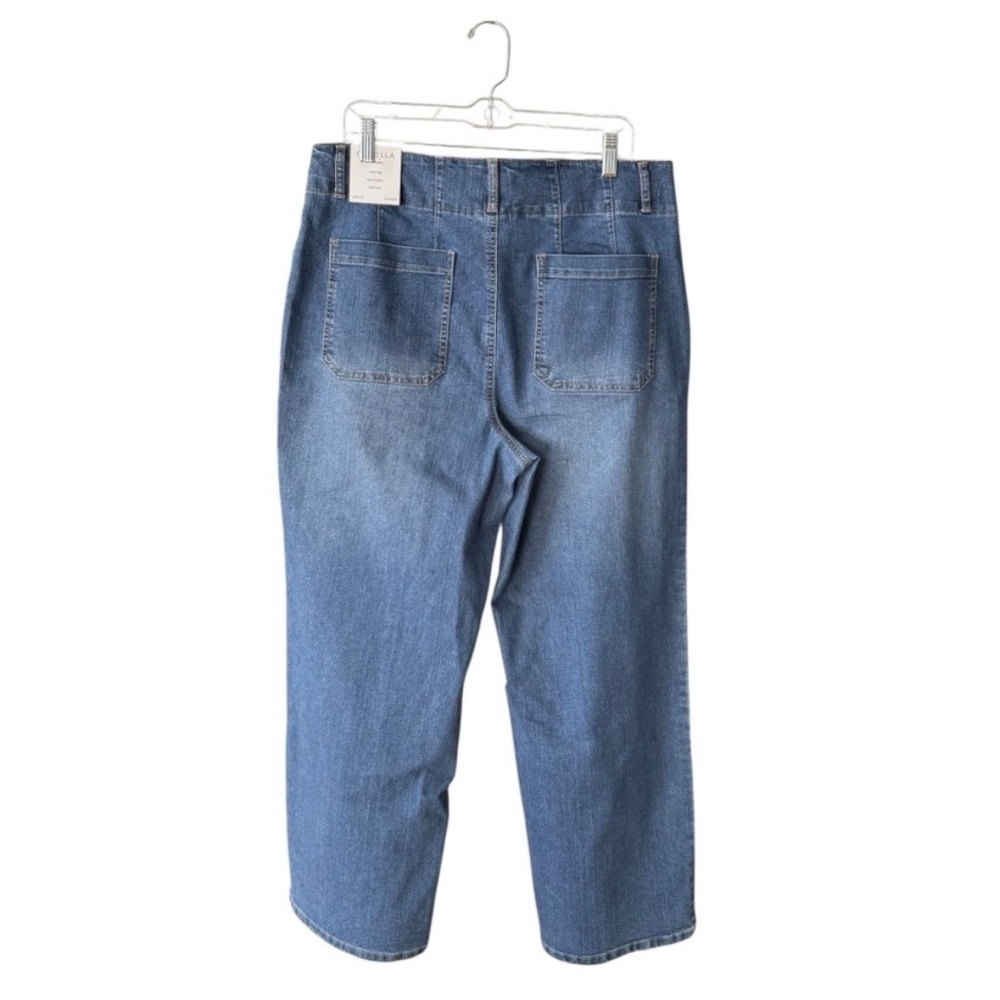 NEW Rafaella Denim Wide Leg Jeans Plus Size 14 Patch Pockets Casual Boho Preppy - Picture 6 of 9